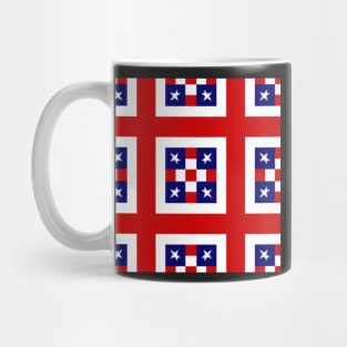 White Stars Blue Squares Red White Stripes Mug